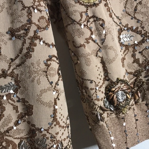 Jonathan simkhai pullover sweater with golden embellishments puffy sleeves Small - Picture 14 of 15